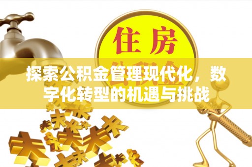 威远探索公积金管理现代化，数字化转型的机遇与挑战