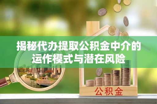 威远揭秘代办提取公积金中介的运作模式与潜在风险